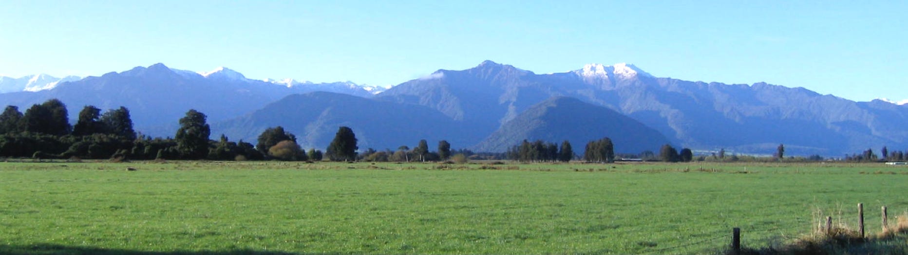 View of Southern Alps behind our house